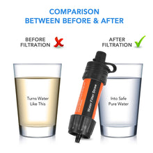 Load image into Gallery viewer, Outdoor Survival Water Filter Straws; Camping/Hiking/Hunting; Emergency Filtration System
