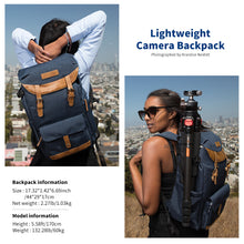 Load image into Gallery viewer, K&amp;F CONCEPT Large Capacity Multi-functional Camera Backpack w/Chest Belt Hold SLR Tripod; Waterproof
