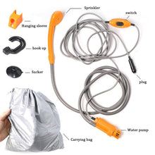 Load image into Gallery viewer, Camping Shower 12V Electric Outdoor Shower Water Bag Kit For Travel Car Washing Hiking Flowering Plants Watering
