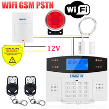 Load image into Gallery viewer, IOS Android APP Wired Wireless Home Security Tuya WIFI PSTN GSM Alarm System Intercom Remote Control Autodial Siren Sensor Kit
