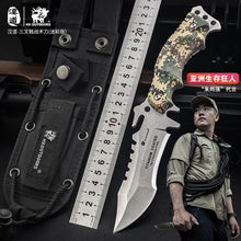 Load image into Gallery viewer, HX OUTDOORS TRIDENT Survival Knife Army Hunting 58HRC Full Tang Straight Knives Essential Tool for Self-defense Outdoor Tools
