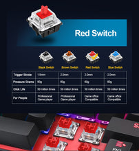 Load image into Gallery viewer, REDRAGON Fizz K617 RGB USB Mini Mechanical Gaming Keyboard Red Switch 61 Keys Wired detachable cable,portable for travel
