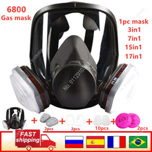 Load image into Gallery viewer, 3 Interface Gas Mask with Filter Cotton and Box Full Face Facepiece Respirator
