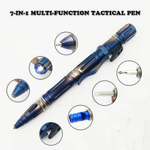 Load image into Gallery viewer, NEW 7-In-1 Outdoor EDC Multi-Function Self Defense Pen With Emergency Led Light Whistle Glass Breaker Outdoor Survival
