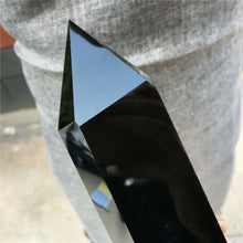 Load image into Gallery viewer, Natural Obsidian Crystal Obelisk Quartz Wand Tower Healing &amp; Protection
