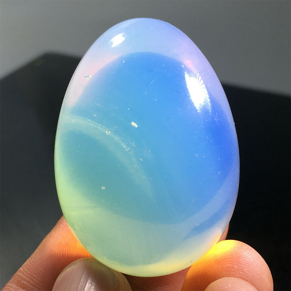 1.2 inches Natural Opal Egg Polished Quartz Crystal; Healing; Exercise