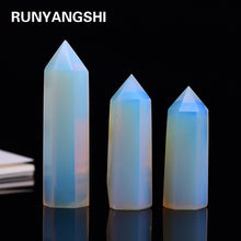 Load image into Gallery viewer, 4-7cm 1pcs  opal crystal point healing stone hexagonal prisms column wand treatment stone
