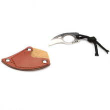 Load image into Gallery viewer, Mini Portable Survival Knife; Self-defense Claw with Leather Sheath
