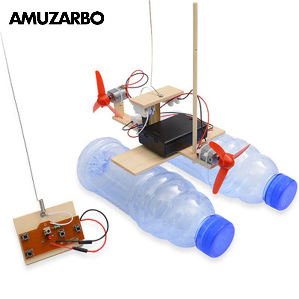 1Set New Technology Small Production Remote Control Wind Ship Model Scientific Experiment Invention DIY Bracket Assembly Toy