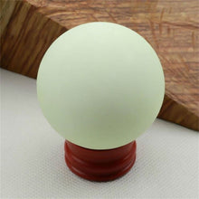 Load image into Gallery viewer, 35MM Green Luminous Quartz Crystal Glow In The Dark Stone Sphere Ball With Base
